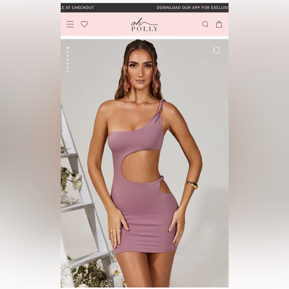 Oh Polly Mauve Cut-Out Dress